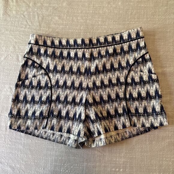Anthropologie Shorts Womens Size 2 Larimar Ikat Blue White Woven Boho Cartonnier - Picture 4 of 12